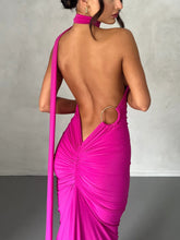 Load image into Gallery viewer, One-shoulder tie maxi dress