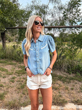 Load image into Gallery viewer, The Booker Western Button Down (Blue)