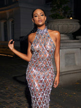 Load image into Gallery viewer, aikergood Angelina Sequin Crystal Maxi Dress