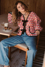 Load image into Gallery viewer, Cute Floral Print Bow Lace-Up Jacket