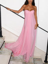 Load image into Gallery viewer, Elegant Strapless A-Line Pleated Maxi Dress