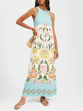 Load image into Gallery viewer, Exquisite Sunshine Floral Print Sleeveless Midi Dress