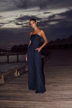 Load image into Gallery viewer, Blue Tube Top Jumpsuit