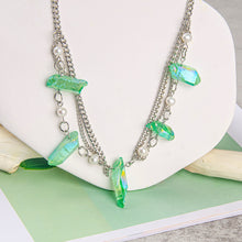 Load image into Gallery viewer, Green Quartz Crystal Boho Necklace