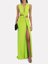 Carregar imagem no visualizador da galeria, Modern Deep V-Neck Cutout Twist Knit Maxi Dress