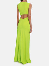 Carregar imagem no visualizador da galeria, Modern Deep V-Neck Cutout Twist Knit Maxi Dress