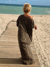 Load image into Gallery viewer, Camel Leopard Oversize Long Sleeve Dress