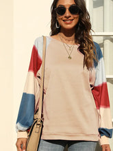 Load image into Gallery viewer, Trendy Watercolor Balloon Sleeve Blouse