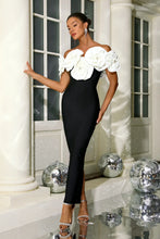 Load image into Gallery viewer, aikergood Anna&#39;s Strapless Flower Adorned Midi Dress