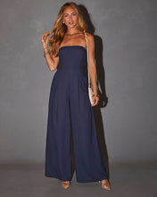 Load image into Gallery viewer, Blue Tube Top Jumpsuit