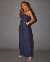 Load image into Gallery viewer, Blue Tube Top Jumpsuit