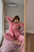 Indlæs billede til gallerivisning Pink Plaid Loose Pajamas Set