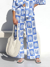 Load image into Gallery viewer, Special Satin Shell Print Wide Leg Pants-Set