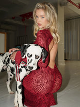 Load image into Gallery viewer, aikergoodImprim¨¦ L¨¦opard Bordeaux Bodycon Maxi Dress
