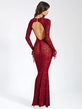 Load image into Gallery viewer, aikergoodImprim¨¦ L¨¦opard Bordeaux Bodycon Maxi Dress