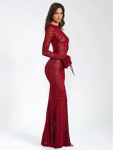 Load image into Gallery viewer, aikergoodImprim¨¦ L¨¦opard Bordeaux Bodycon Maxi Dress