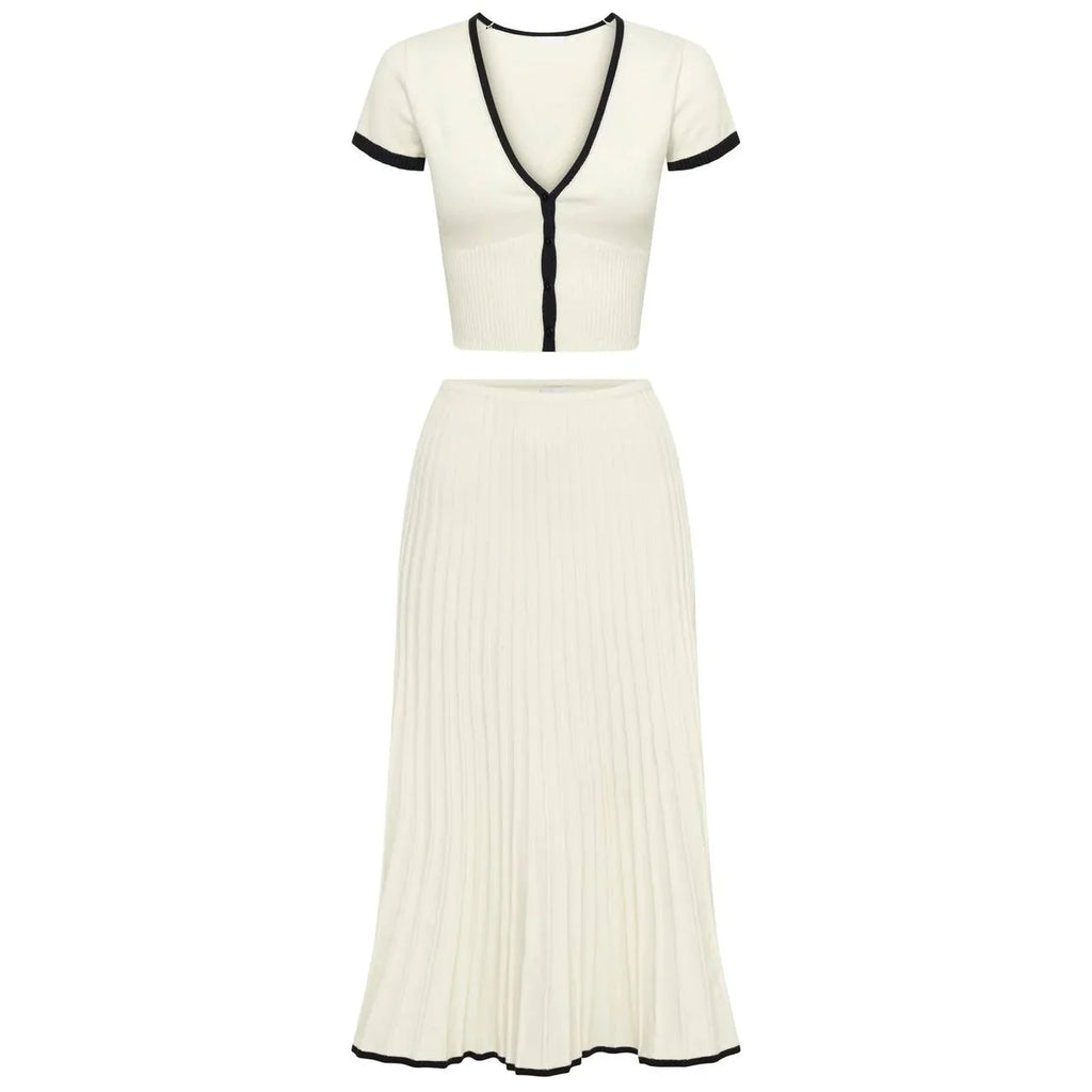 aikergood Soleil Knitted Top and Midi Skirt Set