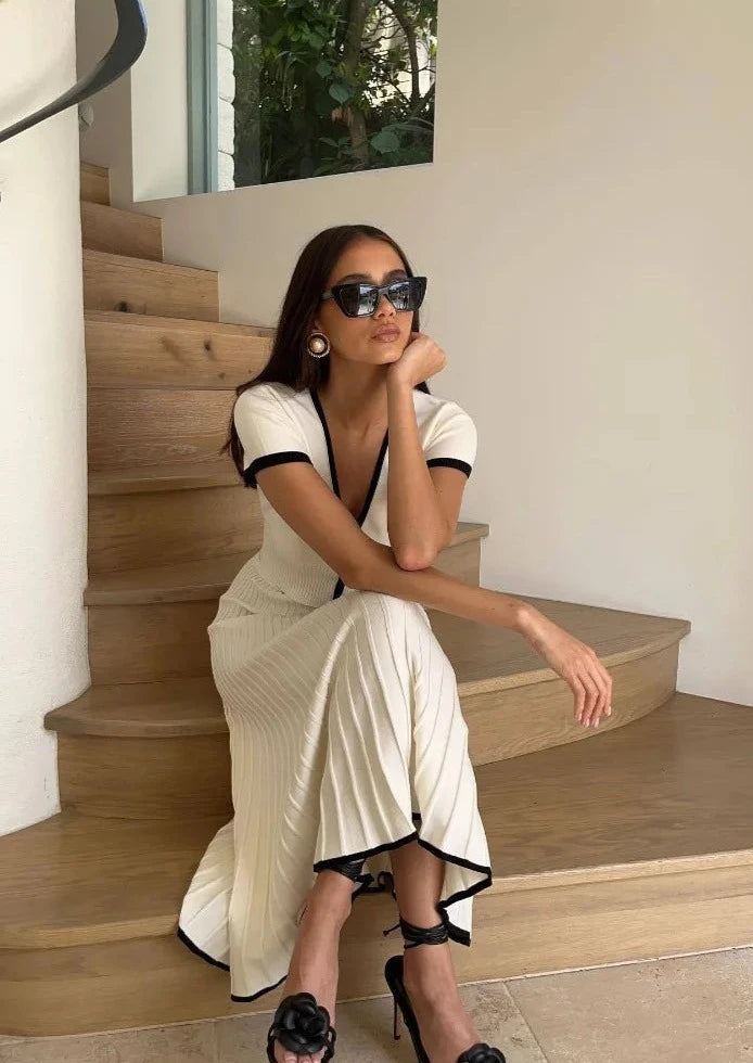 aikergood Soleil Knitted Top and Midi Skirt Set