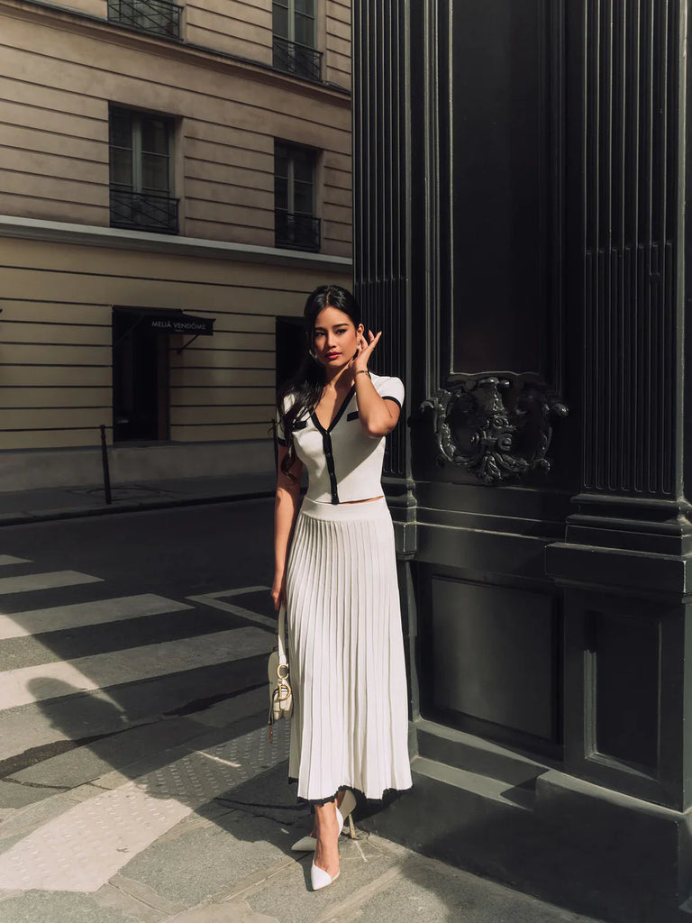 aikergood Soleil Knitted Top and Midi Skirt Set