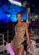 Load image into Gallery viewer, aikergood Brigitte Two Piece Leopard Mini Skirt