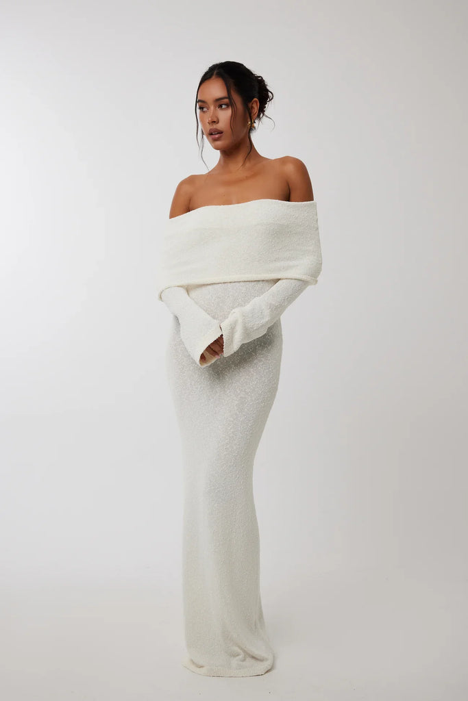 aikergood Love Story Off The Shoulder Maxi Dress