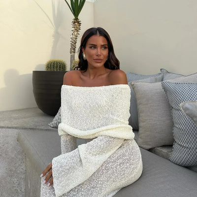 aikergood Love Story Off The Shoulder Maxi Dress