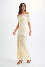 Load image into Gallery viewer, aikergood Caspian Slinky And Mesh Off Shoulder Maxi Dress