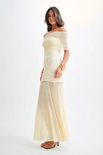 Load image into Gallery viewer, aikergood Caspian Slinky And Mesh Off Shoulder Maxi Dress