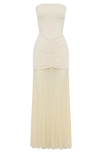 Load image into Gallery viewer, aikergood Caspian Slinky And Mesh Off Shoulder Maxi Dress