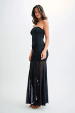 Load image into Gallery viewer, aikergood Caspian Slinky And Mesh Off Shoulder Maxi Dress
