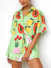 Load image into Gallery viewer, Casual Printed Cardigan Shirt Shorts Set