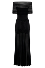 Load image into Gallery viewer, aikergood Caspian Slinky And Mesh Off Shoulder Maxi Dress
