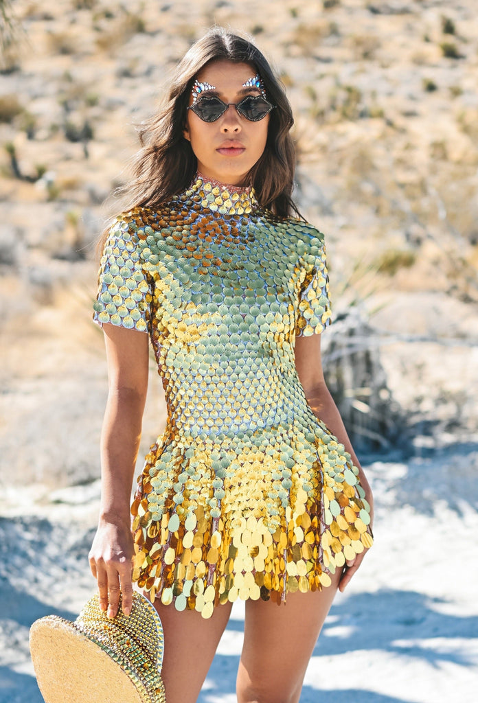 aikergoodCiel De Minuit Sequin Body Suit Mini Dress (Multiple Colors)