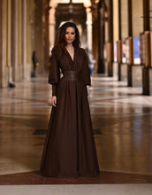Load image into Gallery viewer, aikergood Sophie V Neck Belted Maxi Dress