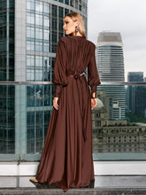 Load image into Gallery viewer, aikergood Sophie V Neck Belted Maxi Dress