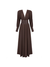 Load image into Gallery viewer, aikergood Sophie V Neck Belted Maxi Dress