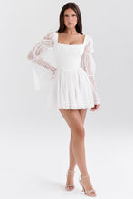 Load image into Gallery viewer, aikergoodCezanne White Lace Puff Sleeve Mini Dress