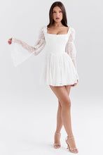 Load image into Gallery viewer, aikergoodCezanne White Lace Puff Sleeve Mini Dress