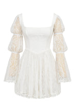 Load image into Gallery viewer, aikergoodCezanne White Lace Puff Sleeve Mini Dress