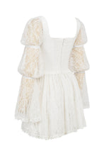 Load image into Gallery viewer, aikergoodCezanne White Lace Puff Sleeve Mini Dress