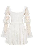 Load image into Gallery viewer, aikergoodCezanne White Lace Puff Sleeve Mini Dress