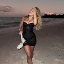 Load image into Gallery viewer, aikergood Flamme D&#39;amore Slimming Glitter corset Mini Dress