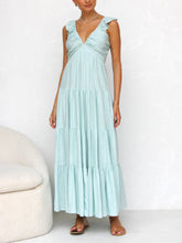 Indlæs billede til gallerivisning Ruffled Flying Sleeves Smocked Back Tiered Vacation Maxi Dress