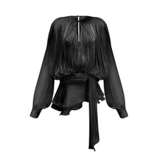 Görseli Galeri görüntüleyiciye yükleyin, aikergood Valentina Pleated Ruffled Mini Dress
