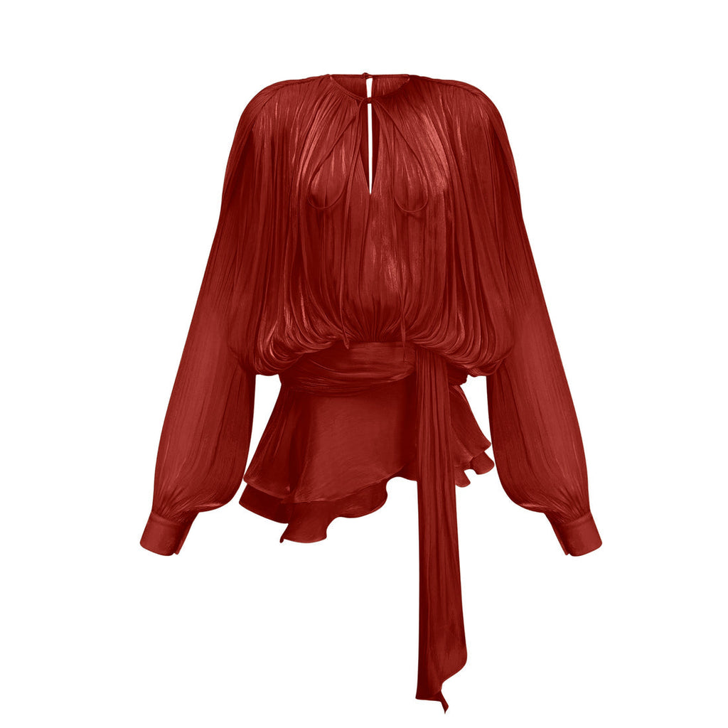 aikergood Valentina Pleated Ruffled Mini Dress