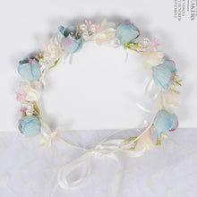 Load image into Gallery viewer, Blue Fairy Pearl Flower Crown