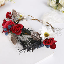 Load image into Gallery viewer, Burgundy Rose Flower Crown