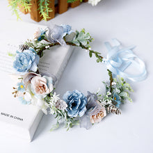 Load image into Gallery viewer, Elegant Blue Flower Crown