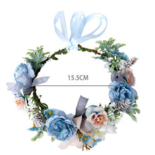 Load image into Gallery viewer, Elegant Blue Flower Crown