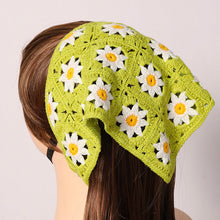 Load image into Gallery viewer, Hand Crochet Daisy Bandana